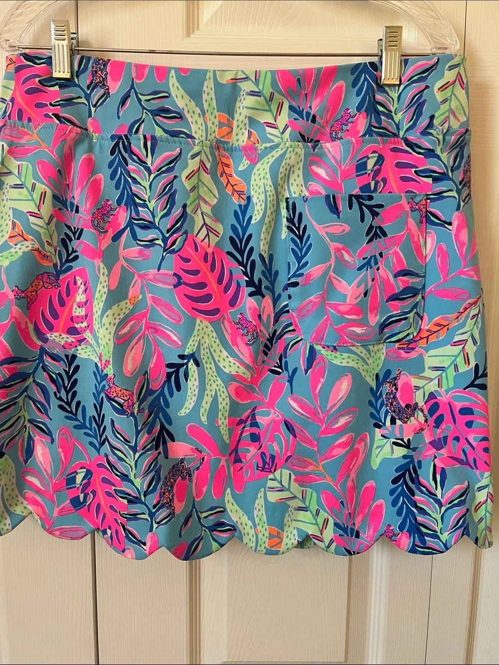 Lily Pulitzer Bright Tropical Scalloped Hem Skort - Pink & Aqua